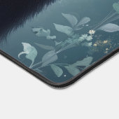 Elegant Black Cat Teal Mint Mystical Garden Bureaumat (Hoek)