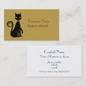 Elegant Black Cat Visitekaartje (Voorkant / Achterkant)