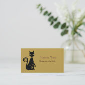 Elegant Black Cat Visitekaartje (Staand voorkant)