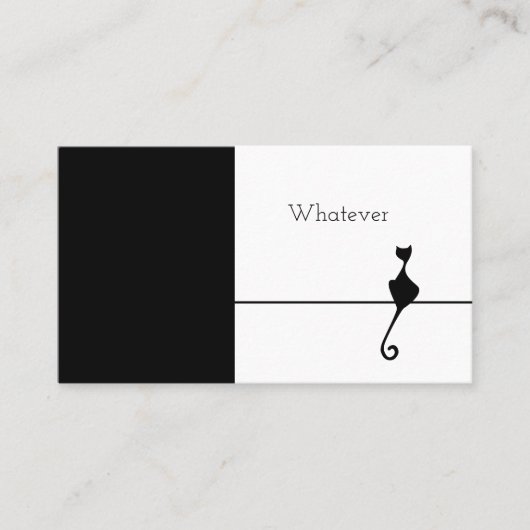 Elegant Black Cat Visitekaartje (Voorkant)