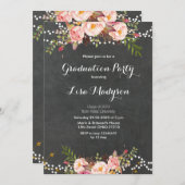 Elegant Black Chalkboard-Afstuderen Kaart (Voorkant / Achterkant)