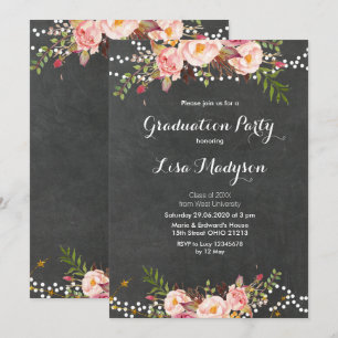Elegant Black Chalkboard-Afstuderen Kaart