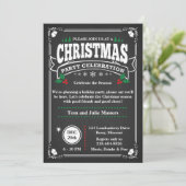 Elegant Black Chalkboard Kerstfeest Kaart (Staand voorkant)