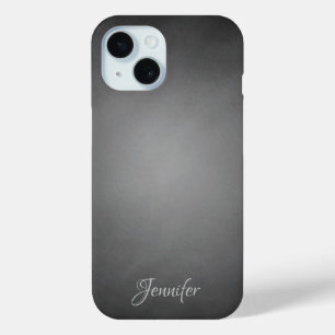 Elegant Black Chalkboard Vignette met naam iPhone 15 Case
