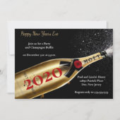 Elegant Black Champagne New Years Eve Party Kaart (Voorkant)