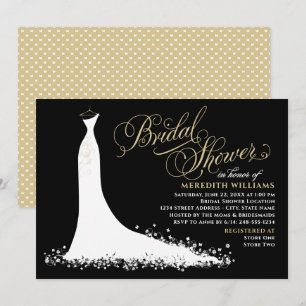Elegant Black Champagne Wedding Gown Vrijgezellenf Kaart
