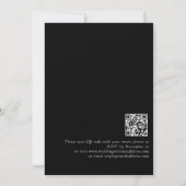 Elegant Black Cherry Blossom QR Code Weddenschap Kaart (Achterkant)