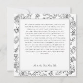 Elegant Black Chinoiserie Bird & Crest Wedding Bedankkaart (Achterkant)