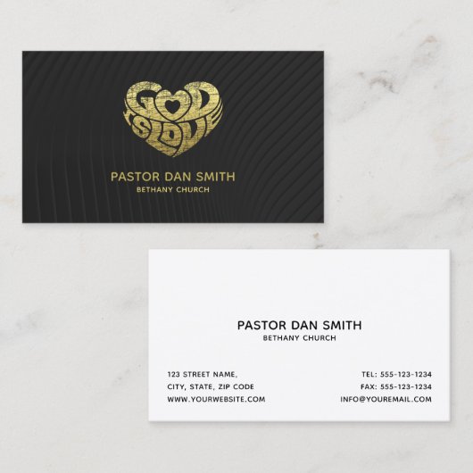 Elegant Black Christelijk Church predikant | Minis Visitekaartje (Voorkant / Achterkant)