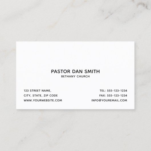 Elegant Black Christelijk Church predikant | Minis Visitekaartje (Achterkant)