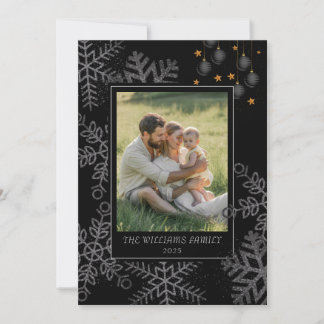 Elegant Black Christmas Greenery Wreath 4 Photo Ho Feestdagenkaart