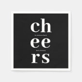 Elegant Black Christmas Napkin | Classic Holiday  Servet (Voorkant)