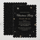 Elegant Black Christmas Party Kaart (Voorkant / Achterkant)