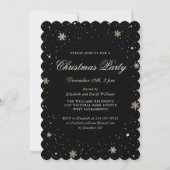 Elegant Black Christmas Party Kaart (Voorkant)