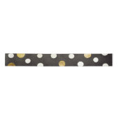 Elegant Black Classic Polka Dots and Metallics Satijnen Lint (Voorkant)