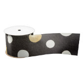 Elegant Black Classic Polka Dots and Metallics Satijnen Lint (Spoel)