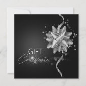 Elegant Black Classy Luminous Silver Bow-kaartje (Voorkant)
