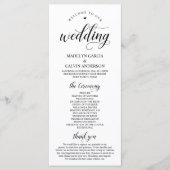 Elegant Black Classy Script, Wedding Ceremonie Programmakaart (Voorkant)