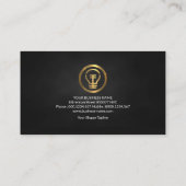 Elegant Black Columns Gold Light Bulb elektricien Visitekaartje (Achterkant)