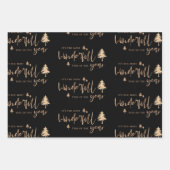 Elegant Black Copper Merry-kerstcitaat Gift Inpakpapier Vel (Voorkant 3)