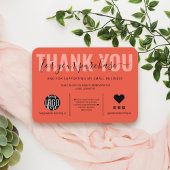 Elegant Black Coral Script Logo Klant Bedankt Visitekaartje