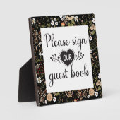 Elegant Black Country Weduwboegtekening Fotoplaat (Voorkant)