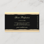 Elegant Black Cream Ombre Light Gold Decor Lijst Visitekaartje (Achterkant)