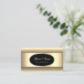 Elegant Black Cream Ombre Light Gold Decor Lijst Visitekaartje (Staand voorkant)