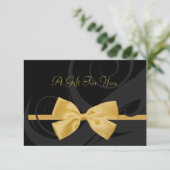 Elegant Black Curls Faux Gold Bow Cadeaubon (Staand voorkant)