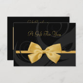 Elegant Black Curls Faux Gold Bow Cadeaubon (Voorkant / Achterkant)