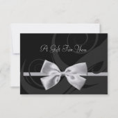 Elegant Black Curls Silver Bow Cadeaucertificaat (Voorkant)