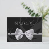 Elegant Black Curls Silver Bow Cadeaucertificaat (Staand voorkant)