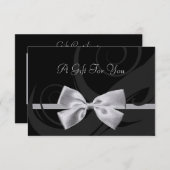 Elegant Black Curls Silver Bow Cadeaucertificaat (Voorkant / Achterkant)