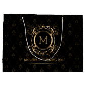 Elegant Black Damascus met Gold Lijst, gemiddeld c Groot Cadeauzakje (Achterkant)