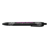 Elegant Black Damascus Silver Metallic  kant Zwarte Inkt Pen (Bodem)