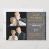 Elegant Black Damask 50th Wedding Jubileum (Voorkant)