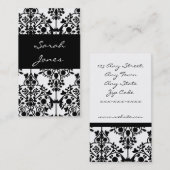 Elegant Black Damask Custom Visitekaartje (Voorkant / Achterkant)