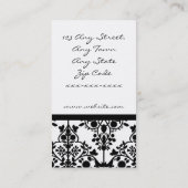 Elegant Black Damask Custom Visitekaartje (Achterkant)