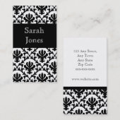 Elegant Black Damask Custom Visitekaartjes (Voorkant / Achterkant)