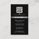 Elegant Black Damask en Silver Visitekaartjes (Achterkant)