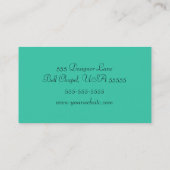 Elegant Black Damask en Turquoise Visitekaartje (Achterkant)