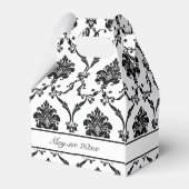 Elegant Black Damask Favor Box Bedankdoosjes (Achterkant)