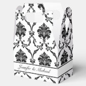 Elegant Black Damask Favor Box Bedankdoosjes (Geopend)