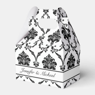 Elegant Black Damask  Favor Box Bedankdoosjes
