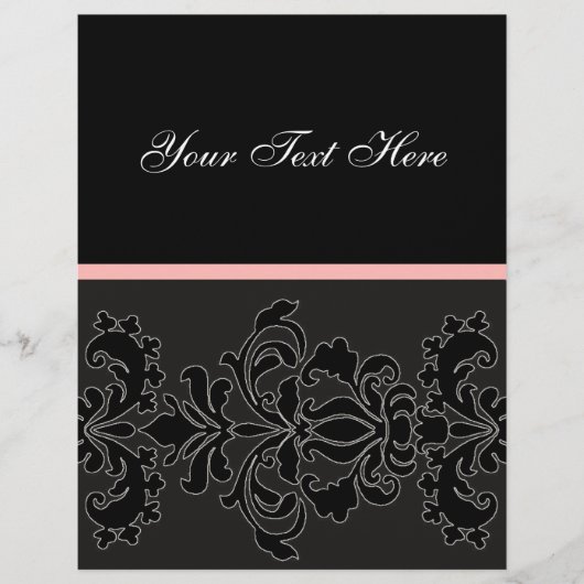 Elegant Black DAMASK Flyer (Voorkant)