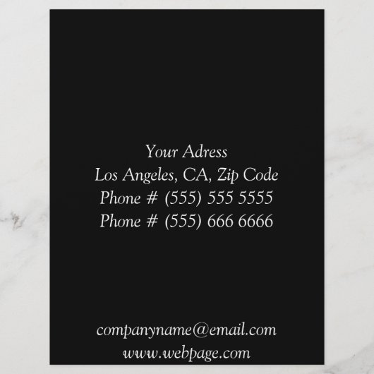 Elegant Black DAMASK Flyer (Achterkant)