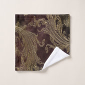 Elegant Black Damask Gold Bad Handdoek (Wasdoekje)