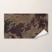 Elegant Black Damask Gold Bad Handdoek (Handdoek)