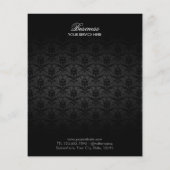 Elegant Black Damask Hair & Beauty Salon Brochures (Achterkant)