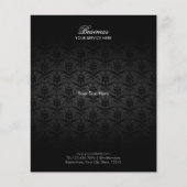 Elegant Black Damask Hair & Beauty Salon Brochures (Voorkant)